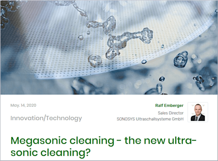 IVAM Artikel: Innovation Blog Megasonic Cleaning